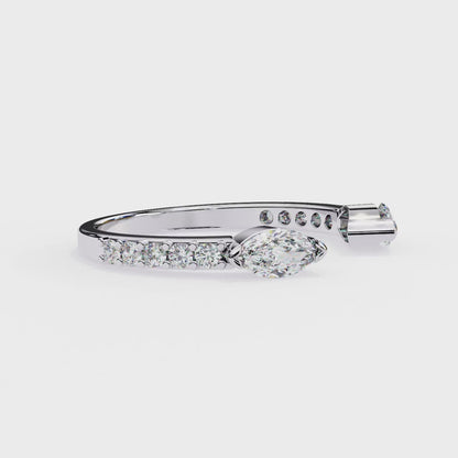 Seraphine Duo – Marquise & Round Lab Diamond Crossover Ring