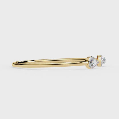 Open Diamond Bangle with Pear and Round Accents
