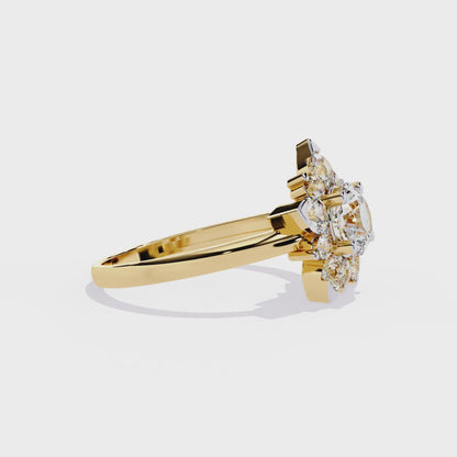 Etoile Bloom – Lab Diamond Cluster Flower Ring in 14K Gold