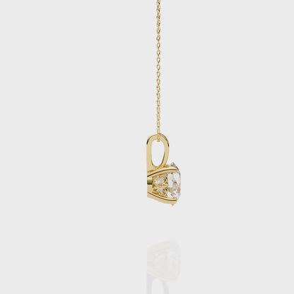 Brilliance Crest – Round Lab Diamond Elevated Chain Pendant