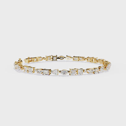 Royal Shapes – Mixed Fancy-Cut Lab Diamond Bracelet in 14K Gold