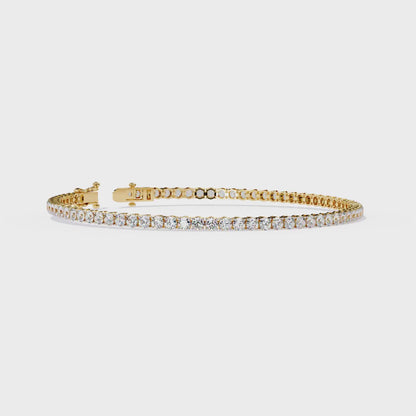 Round Clarity – Lab Diamond Tennis Bracelet in 14K Gold