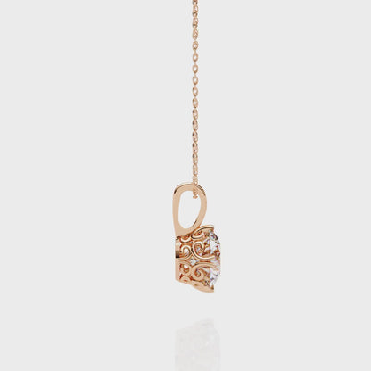 Halo Drop – Round Lab Diamond Framed Chain Pendant