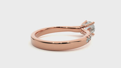 Rose Gold Pavé Solitaire Ring