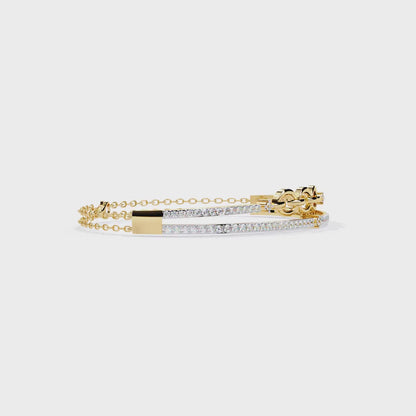 Interlink Grace – Diamond Chain Motif Bracelet in 14K Gold