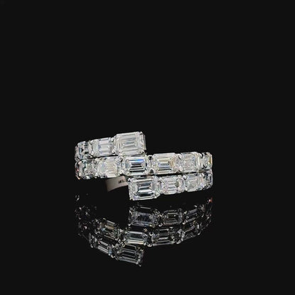 Caden Band – Emerald Cut Lab Diamond Ring in 14K White Gold