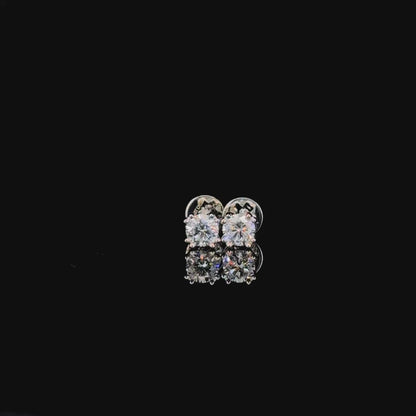 0.93 Carat Round Lab Diamond Studs in 14K White Gold