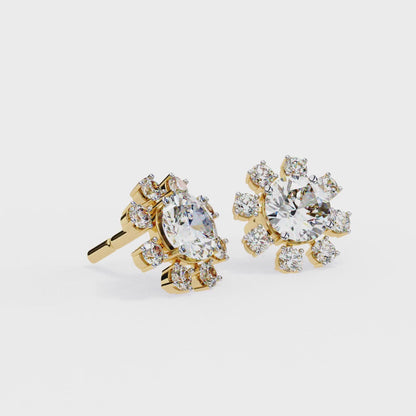 Lunar Threads – Round Lab Diamond Threader Earrings