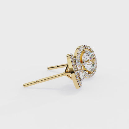 Cascade Glow – Round Lab Diamond Wide Hoop Earrings