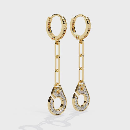 Linked Luxe – Lab Diamond Chain Drop Earrings in 14K Gold