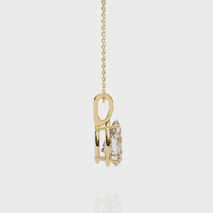 Tear of Light – Pear Cut Lab Diamond Solitaire Chain Pendant
