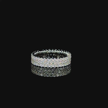 Grand Pavé Diamond Band in 14K White Gold