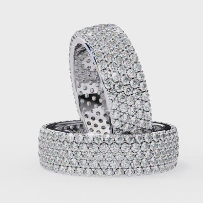 Nova Line – Pavé Lab Diamond Band with Graduated Rounds in 14K Gold