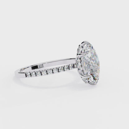 Flare Crest – Marquise & Round Lab Diamond Fan Ring