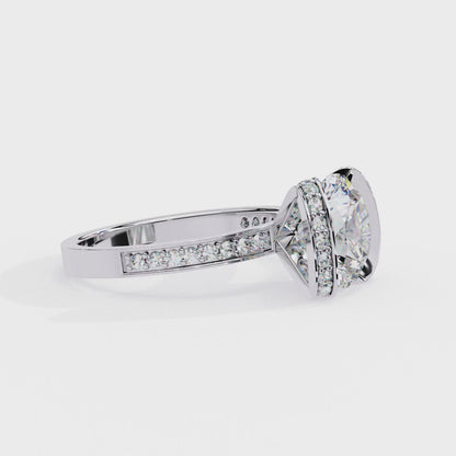 The Floating Diamond – Round Lab Diamond in 14K Gold