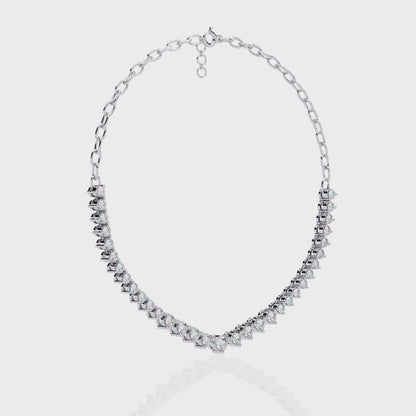 Eclat V-Shape – Graduated Diamond Necklace in 14K Gold