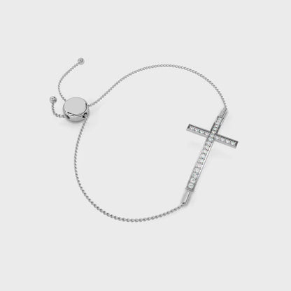 Celeste Orbit – Round Diamond Open Disc Bracelet