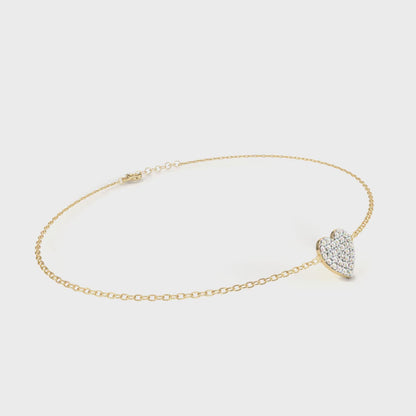 Heart Diamond Charm Bracelet