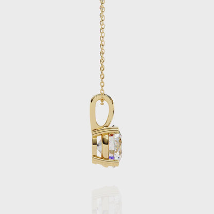 Floating Core – Round Lab Diamond Pendant Necklace