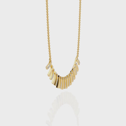 Art Deco Ray – Vertical Bar Lab Diamond Necklace in 14K Gold