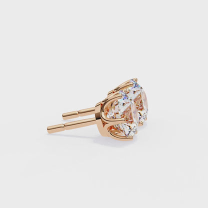 Nova Beam – Round Lab Diamond Radiant Stud Earrings