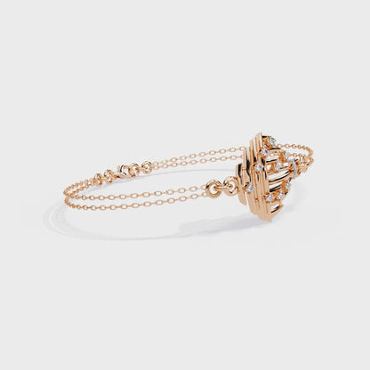 Aurora Shell – Diamond Dome Link in 14K Gold