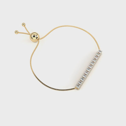 Orbit Chain Round Diamond Dual Disc Bracelet