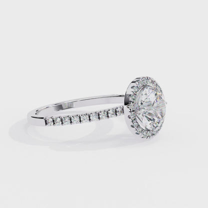 Crown line – Round Lab Diamond Ring in 14K Gold