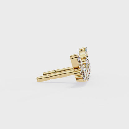 Whisper Bloom – Marquise & Round Lab Diamond Petite Studs