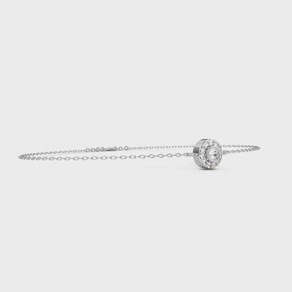 Solar Arc – Round Lab Diamond Half-Halo Disc Bracelet