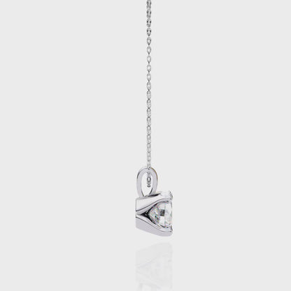 Radiant Drop – Round Lab Diamond Classic Chain Pendant