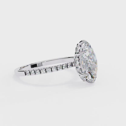 Marquise Solitaire Stardust Ring - ( 1 ct center Stone )